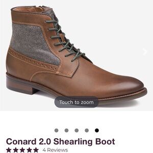 Johnson & Murphy shearling lace up boot